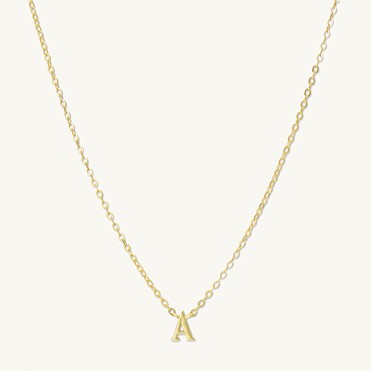 Script letter initial necklace in 18K gold vermeil