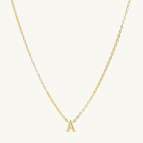 Script letter initial necklace in 18K gold vermeil