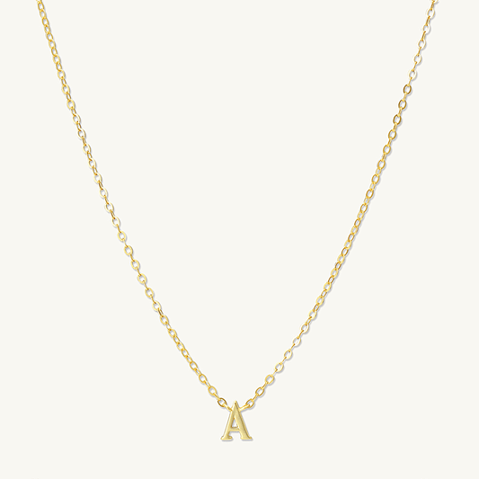 Script letter initial necklace in 18K gold vermeil
