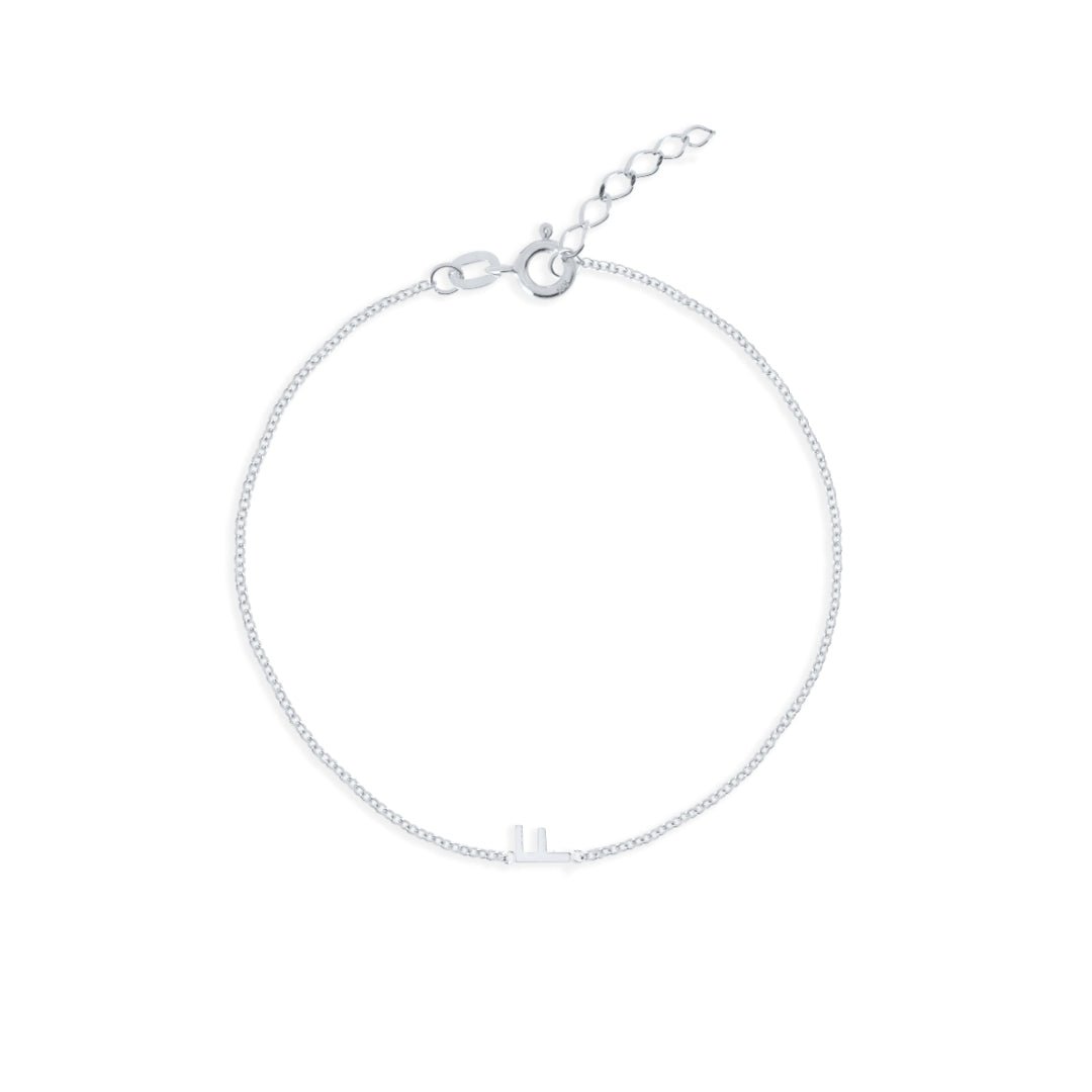 Personalised sideways bracelet, alternative angle