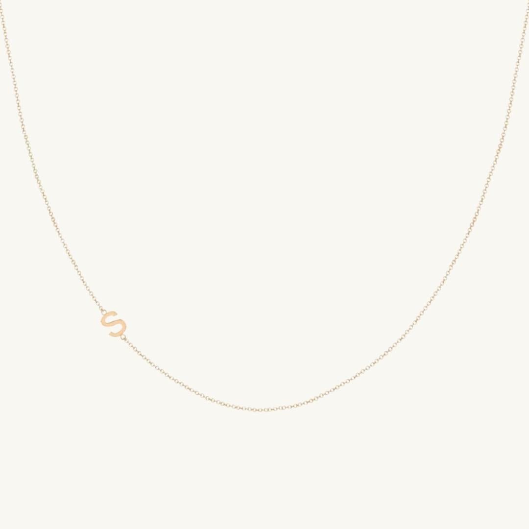 Sideways letter pendant variation C, refined finish