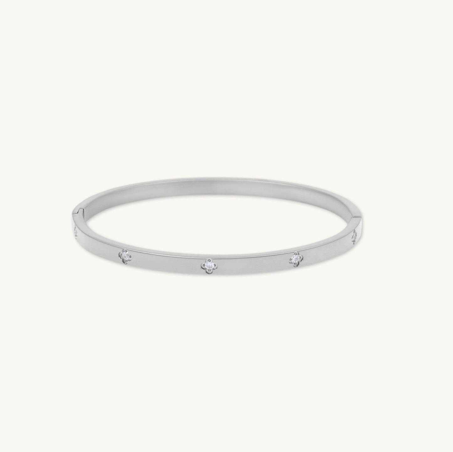 Clover bangle bracelet, alternative angle view