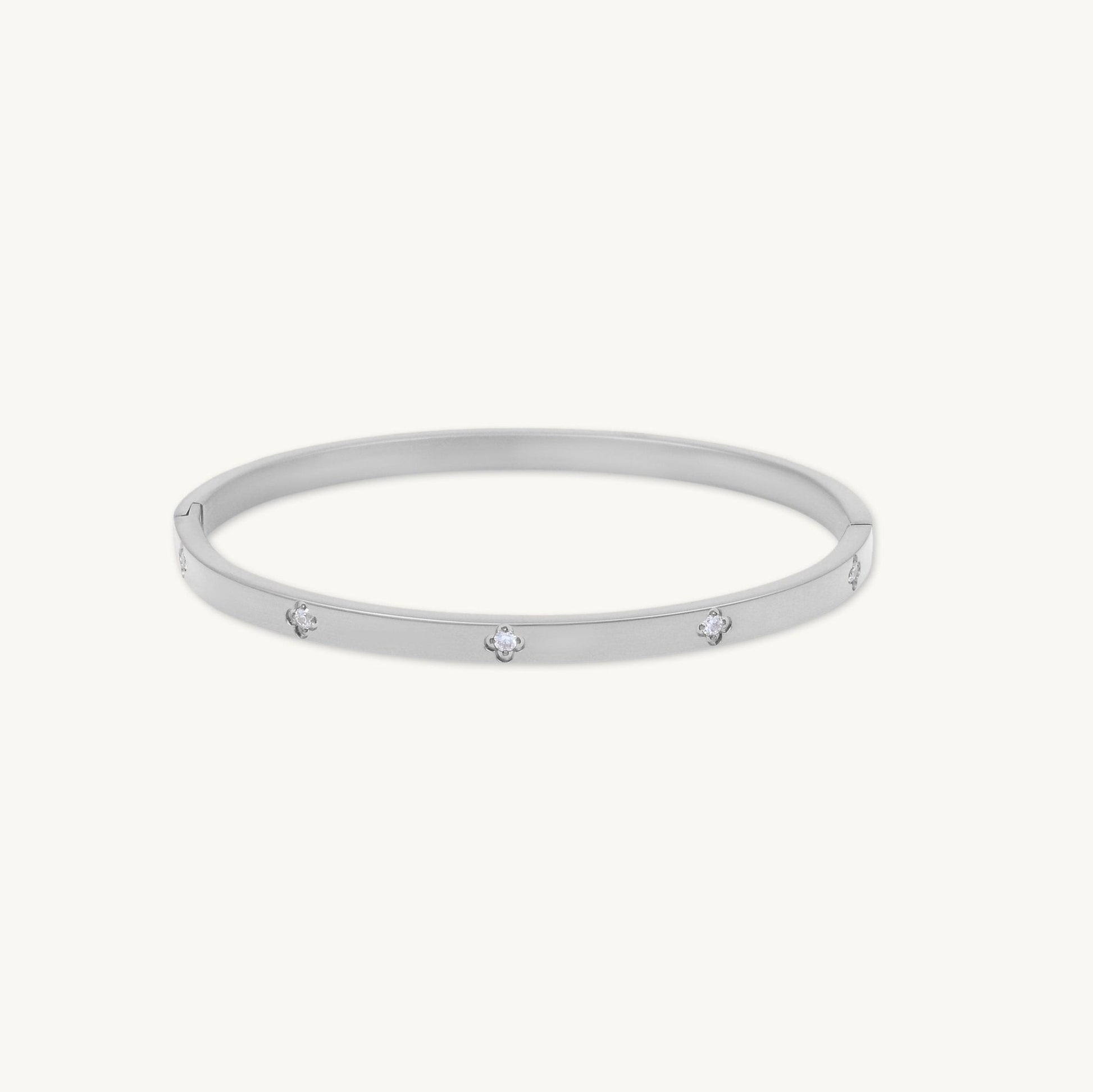 Clover bangle bracelet, alternative angle view