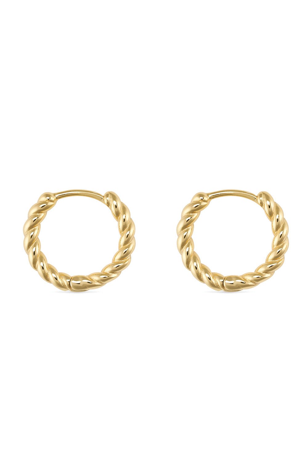 Small gold thin hoop earrings, dainty design