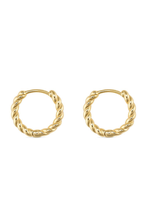 Small gold thin hoop earrings, dainty design