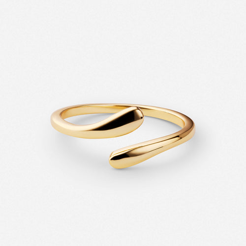 Soft hug ring in polished gold finish