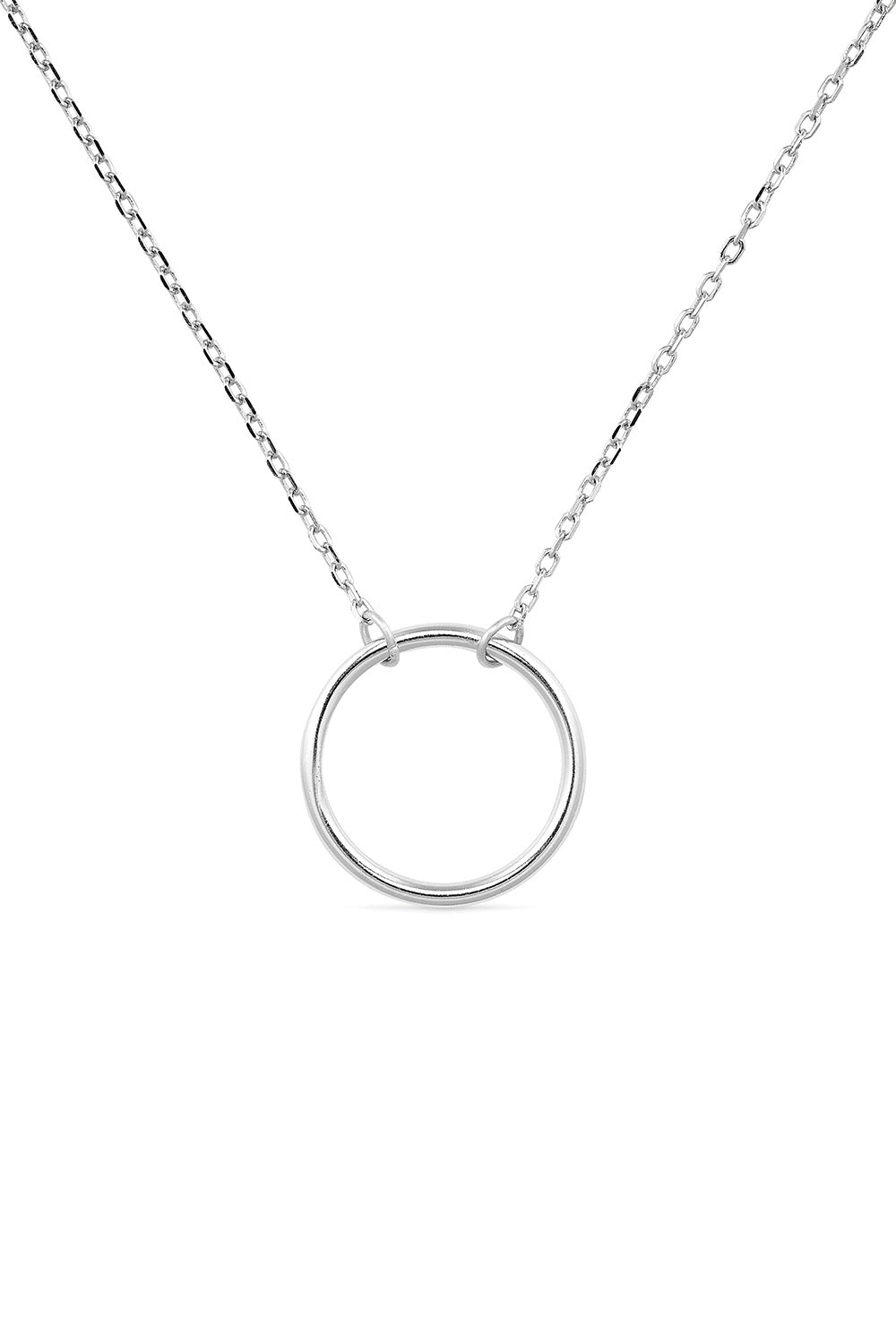 Sterling silver circle pendant necklace, dainty design