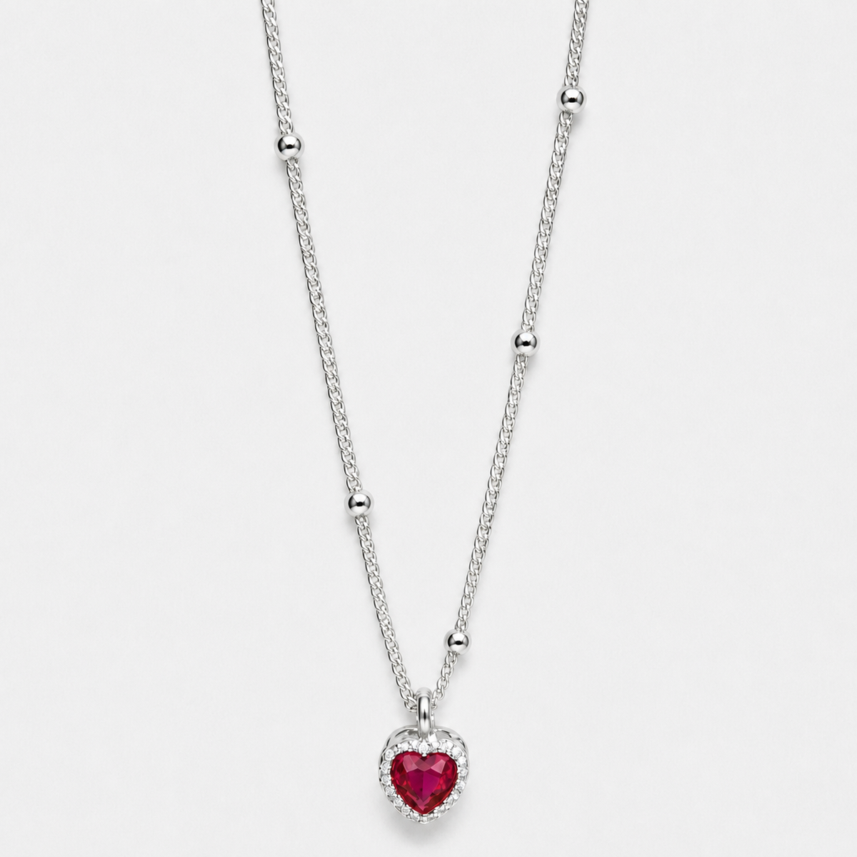 925 Sterling Silver Heart Lock Necklace — Silver / 17.7 in (45 cm)