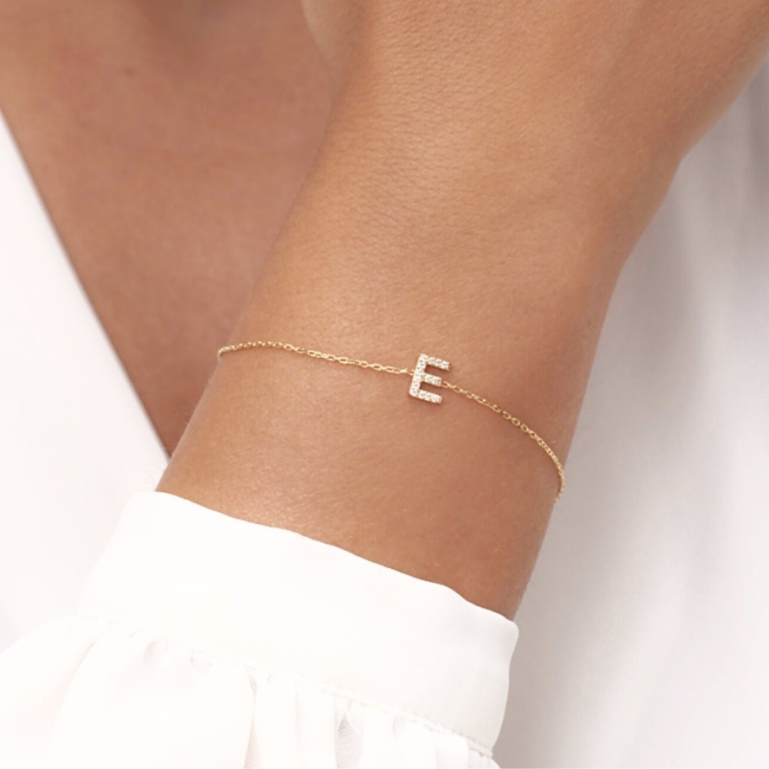 Personalised sapphire bracelet, alternative angle