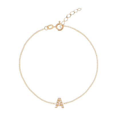 Sapphire initial bracelet detail shot