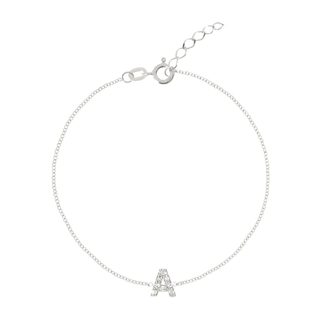 Sapphire letter bracelet, refined feminine design