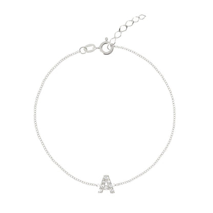 Sapphire letter bracelet, refined feminine design