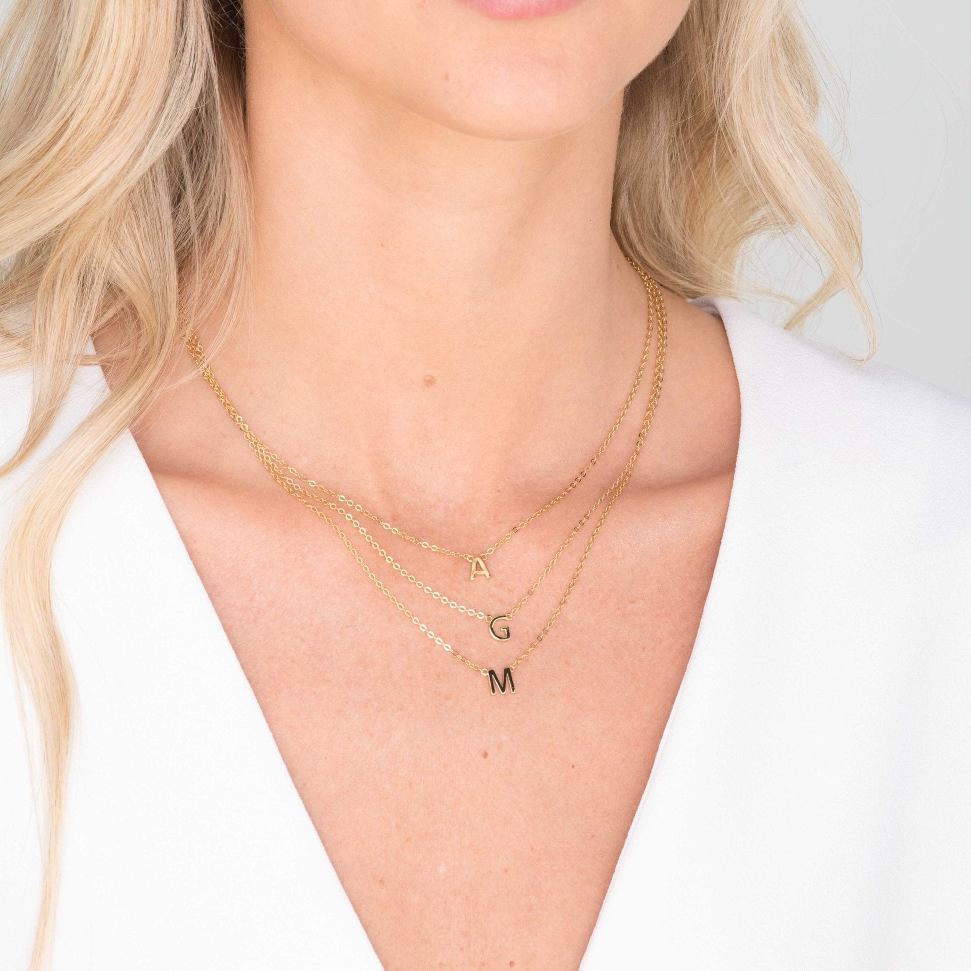 Initial necklace alternative angle view