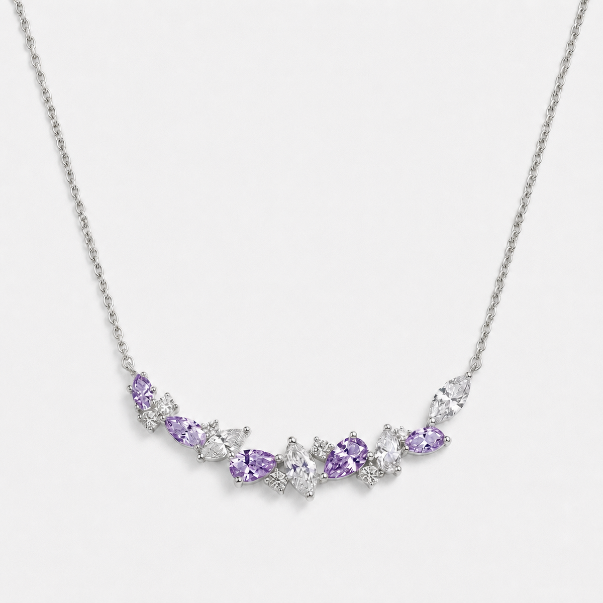 Wisteria Flower Y Necklace — Purple