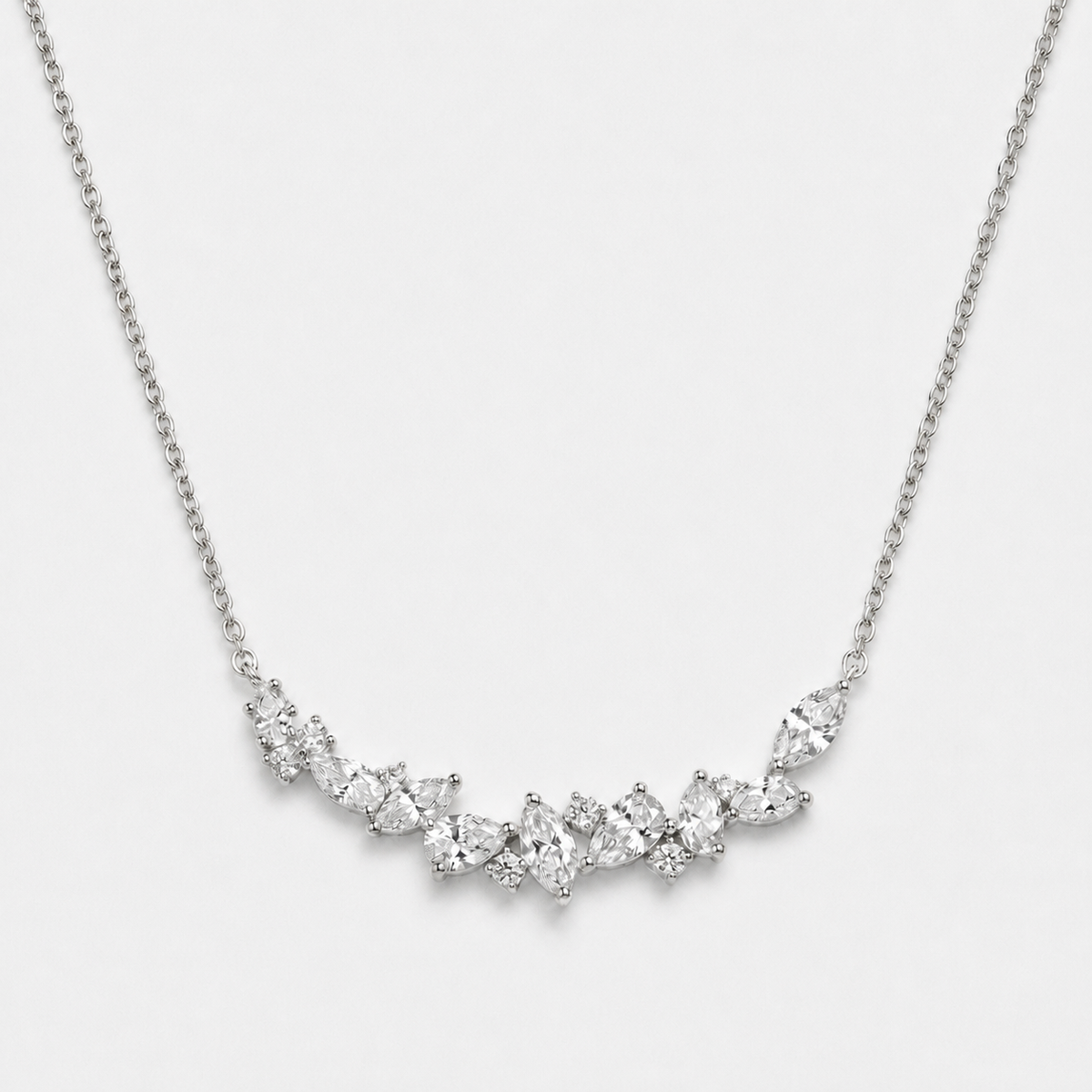 Wisteria Flower Y Necklace — Silver