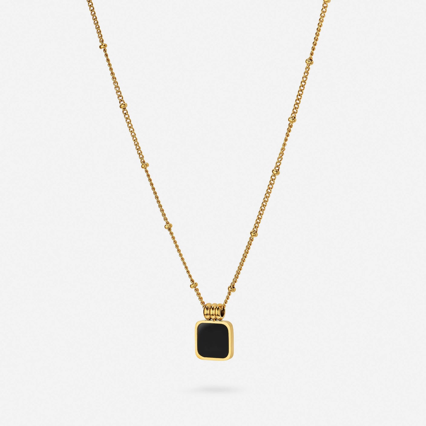 Pearl necklace, side angle view