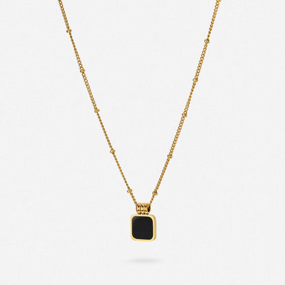 Pearl necklace, side angle view