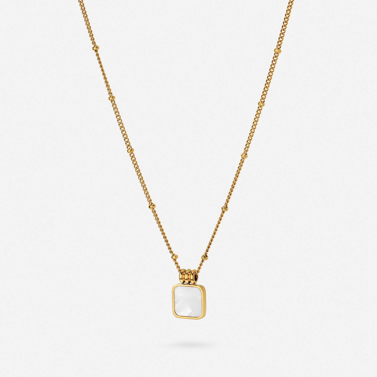 Lucienne pearl necklace, romantic gold finish